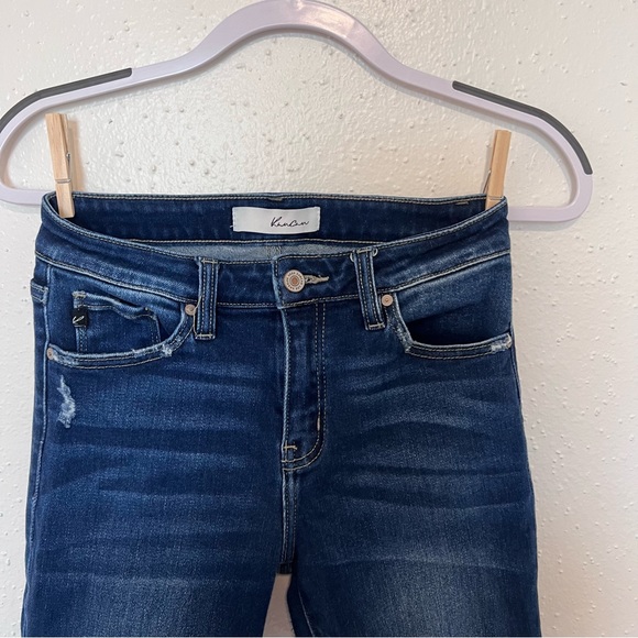 KanCan Los Angeles Jean, size 7 / 27 waist, dark wash, high rise, frayed ankles - Picture 3 of 7